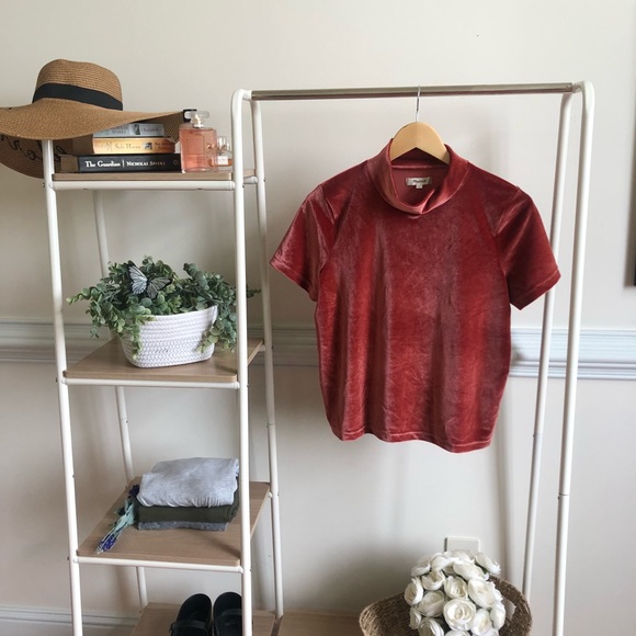 Madewell Tops - MADEWELL• crushed velvet mock neck blouse 872